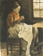 Женщина за шитьем